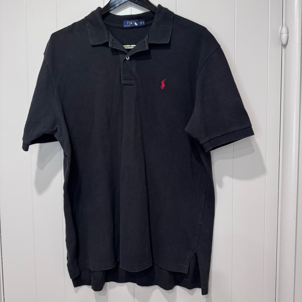 Polo Ralph Lauren Black Polo Shirt Men’s 2XL Red Pony Classic Fit Preppy - Picture 2 of 6